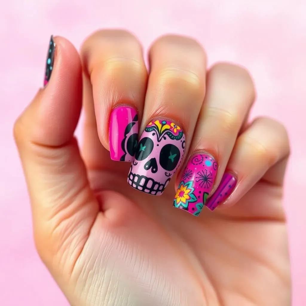 Creative Skull Nail Art Variations: Sugar Skulls and More
