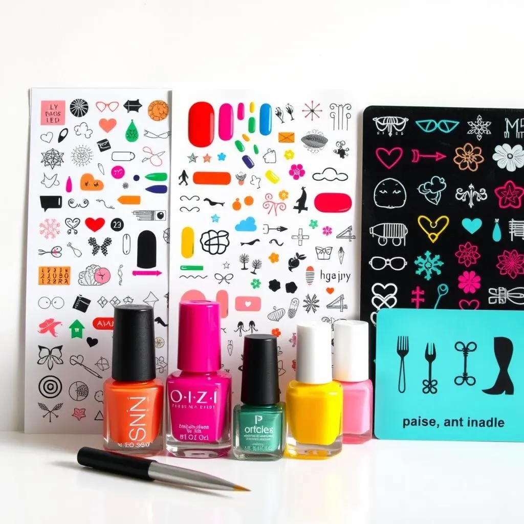 Easy Easy Nail Art Designs Using Stickers and Stamps