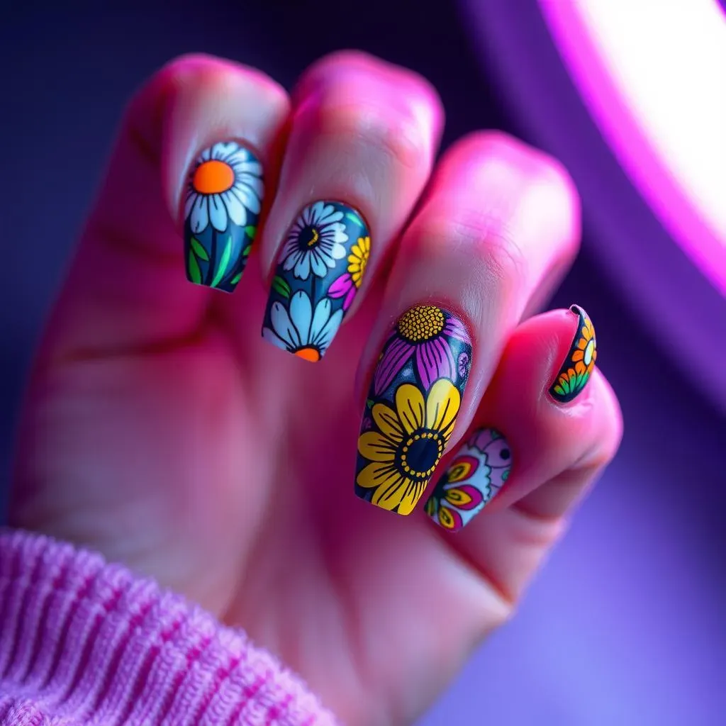 Exploring Different Neon Flower Nail Art Styles and Techniques