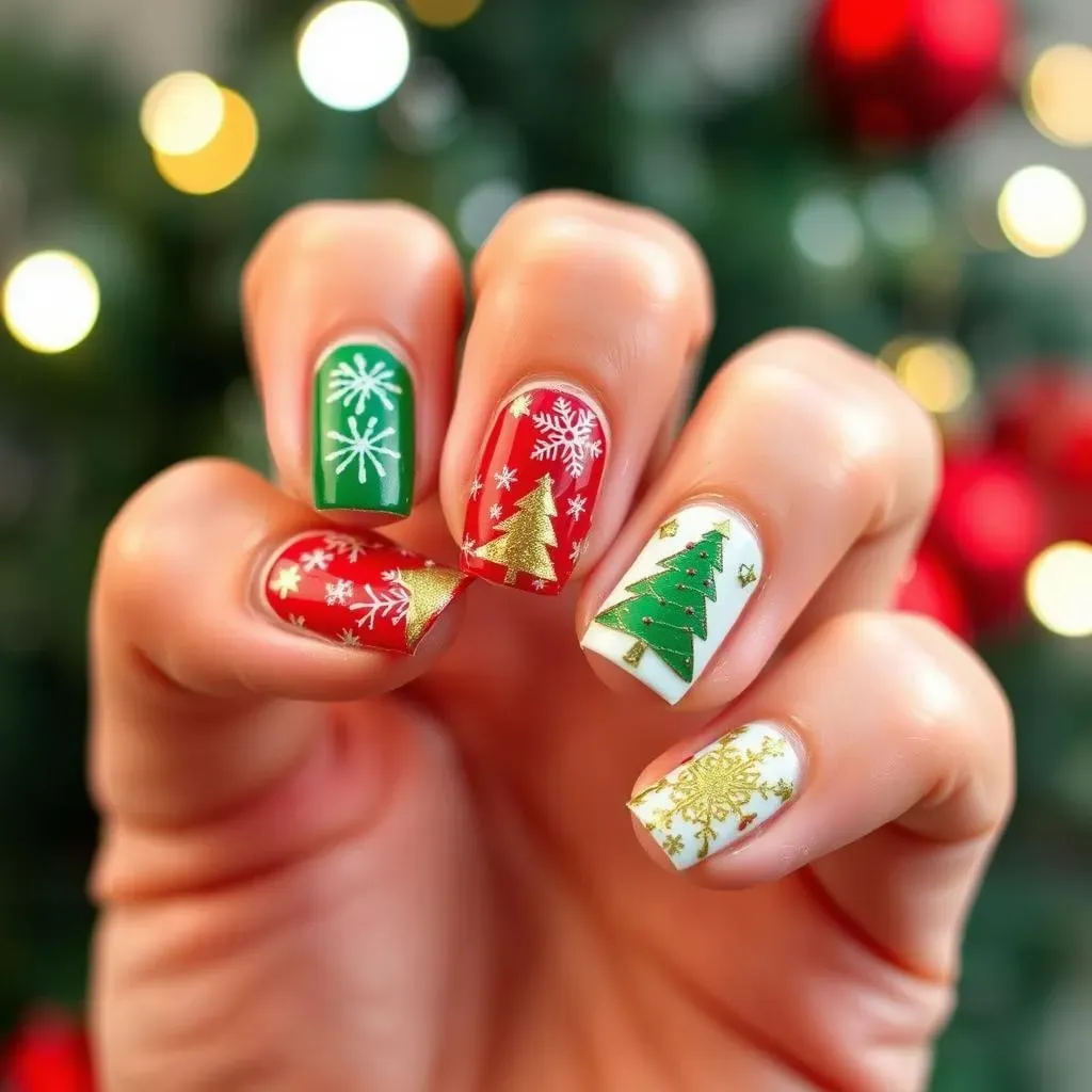 Festive Flair: Easy Christmas Nail Designs Using Stickers & Stencils