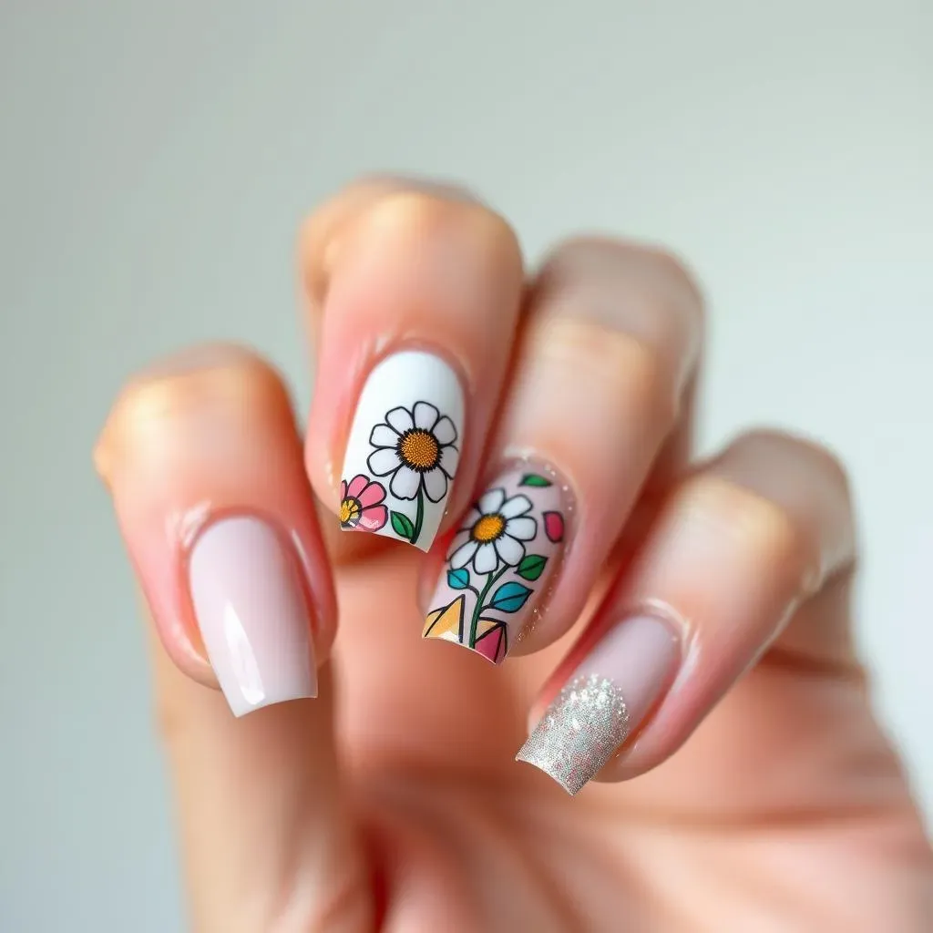Level Up Your Look: Combining Retro Flowers with Modern Nail Art