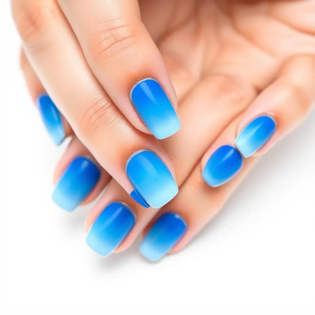 Simple Blue Nail Designs: Solid Colors and Ombre Effects