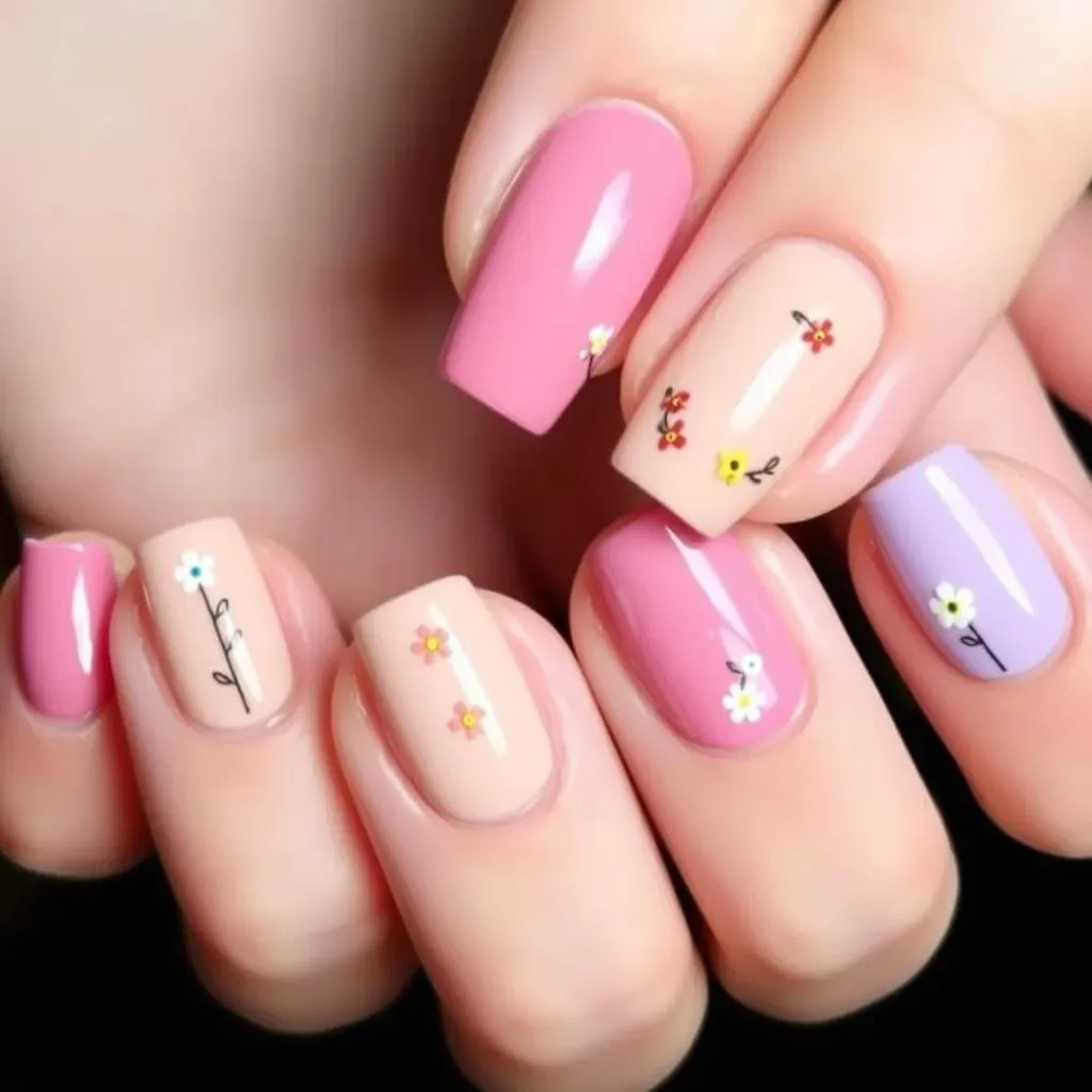 Simple Flower Nail Art Designs for Beginners