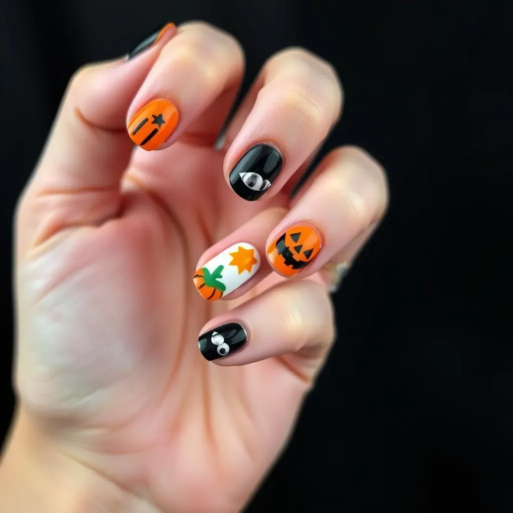 Simple Halloween Nail Designs for Short Nails