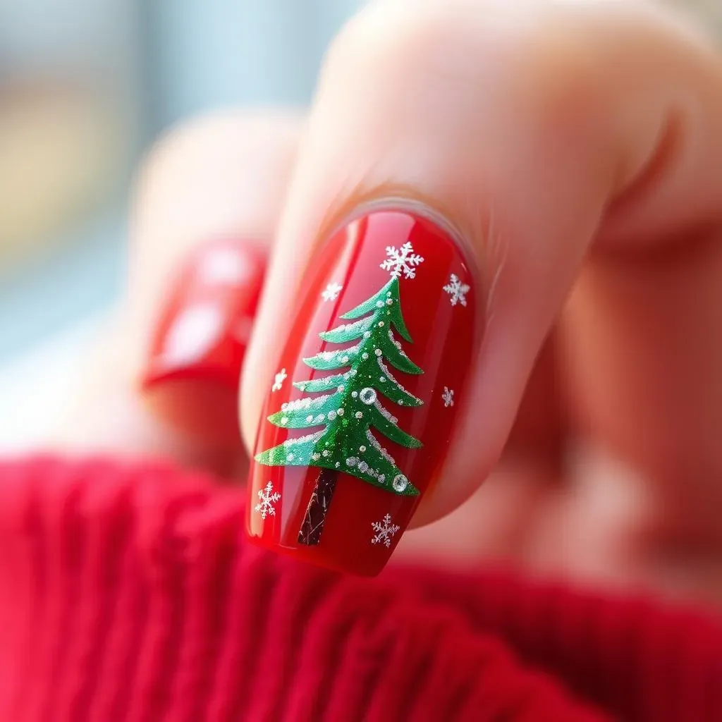 Simple Nail Art Red: Festive and Themed Red Nail Designs