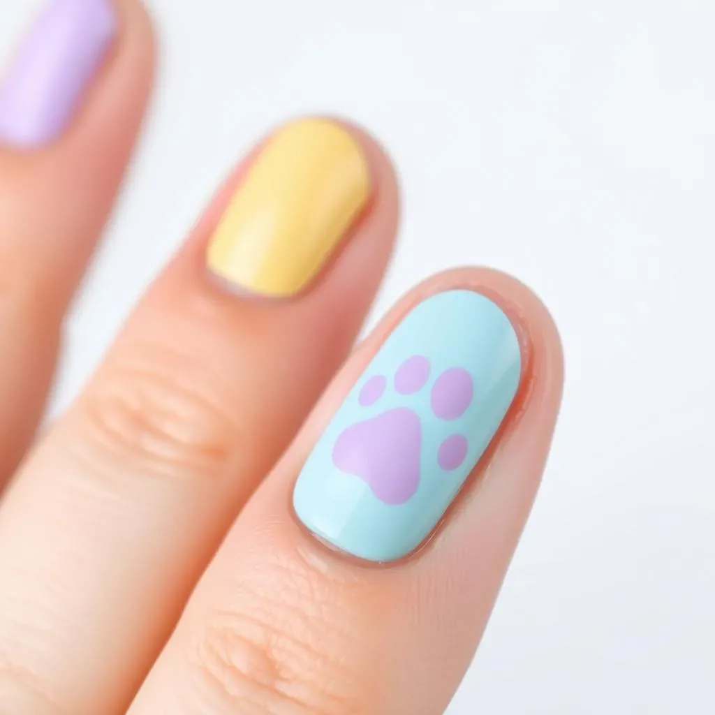 Simple Paw Print Nail Art for Beginners