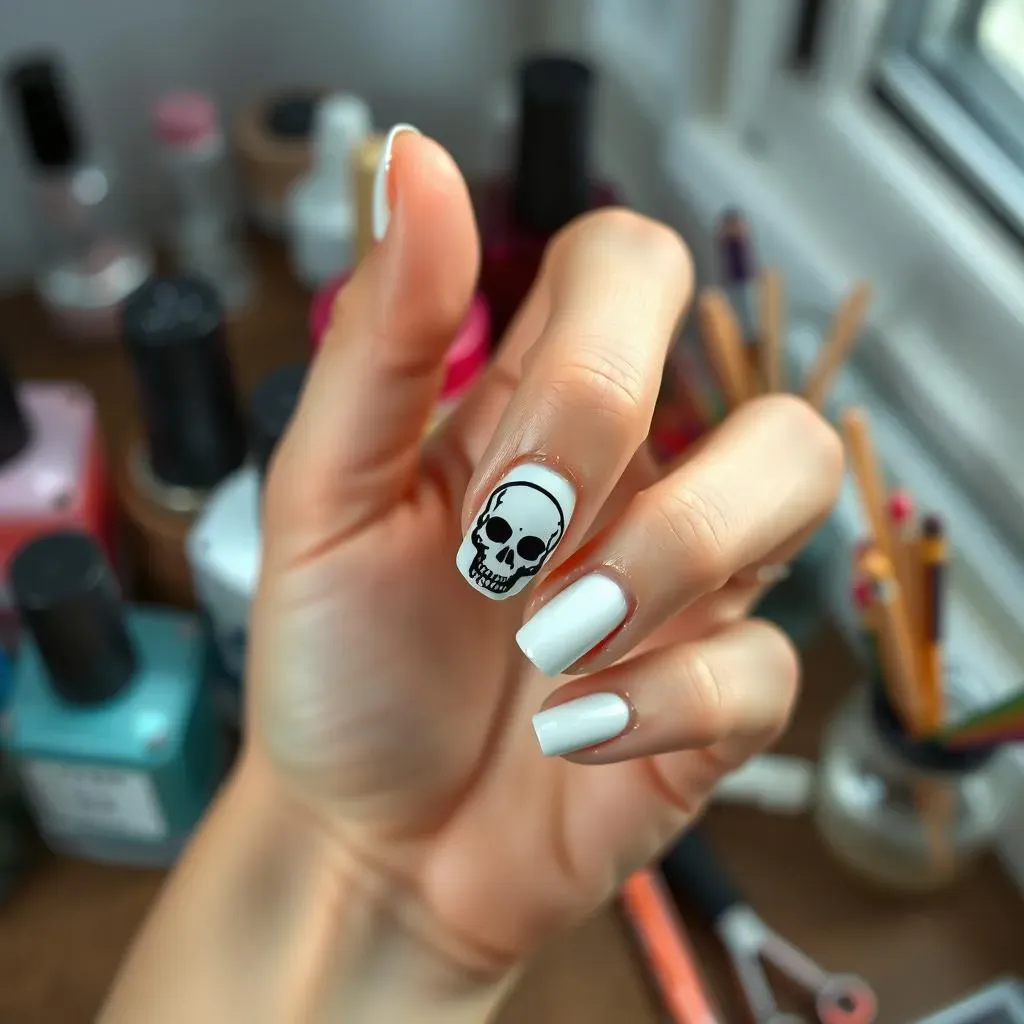 Simple Skull Nail Art Designs for Beginners