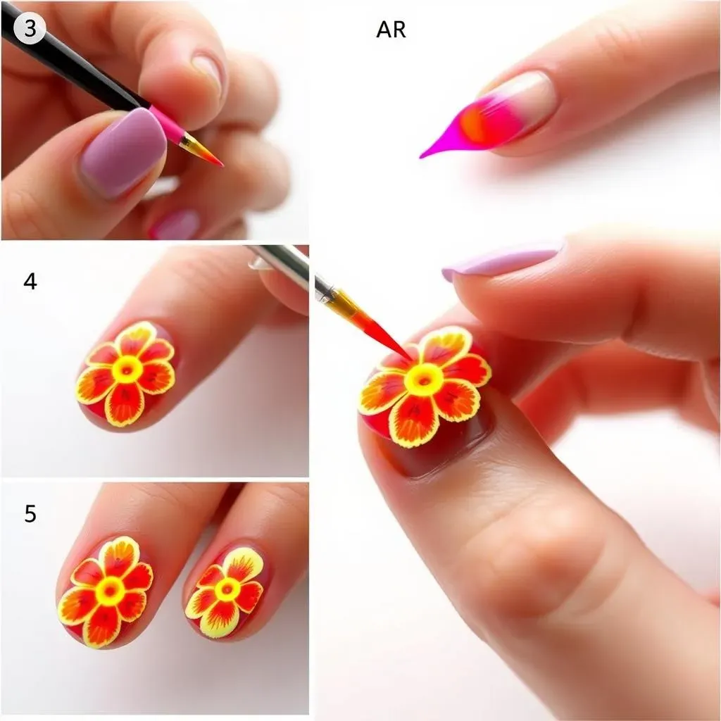 StepbyStep Guide to Painting Your Own Neon Flower Nail Designs