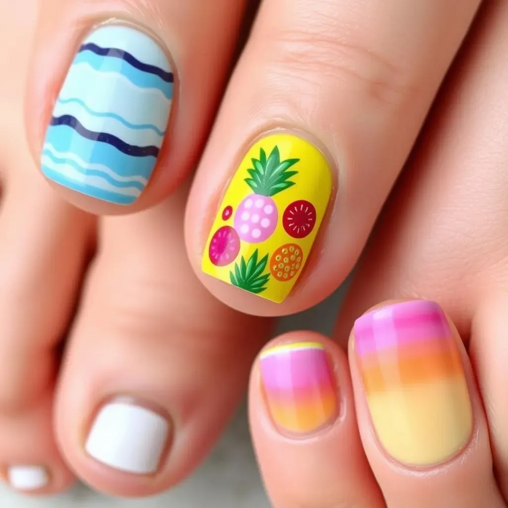 Summer Fun: Bright and Easy Toe Nail Art Ideas