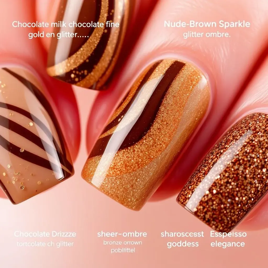 Trendy Brown Glitter Nail Design Ideas to Copy Now